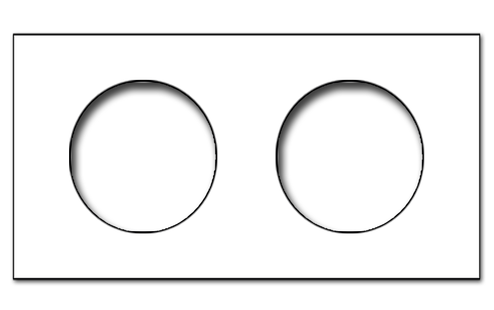Socket frame VICTOR round with 2 round cutouts. Antique Bronze. CJC Systems