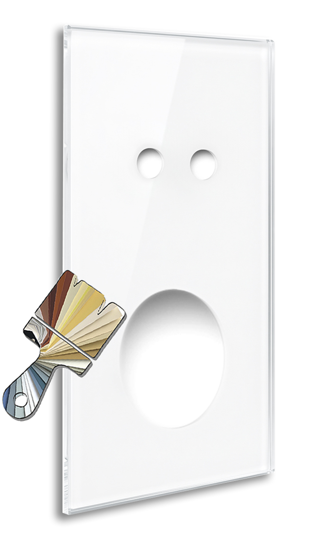 YORK Little Greene Colour Glass-Effect 2-Gang Cover Plate with Round Cut-Out by ROHDE+ROHDE