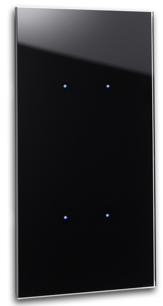 NOVA Touch Ein-AUS-Schalter 4-fach Schwarz. ROHDE+ROHDE