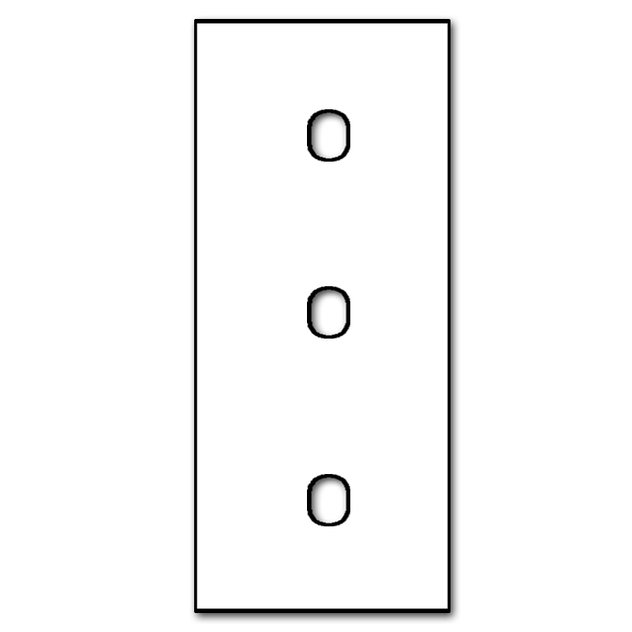Schalter-Frontblende Metall matt Weiß 3-fach.Vectis Square series