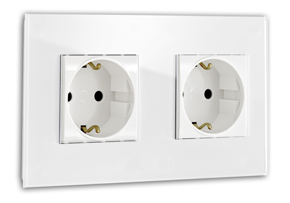 Design socket outlet in glass look. MAXIM