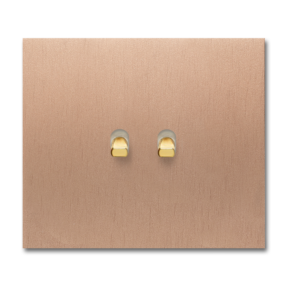 Kipphebel-Lichtschalter Metall Kupfer Gold 2-fach. Square Series
