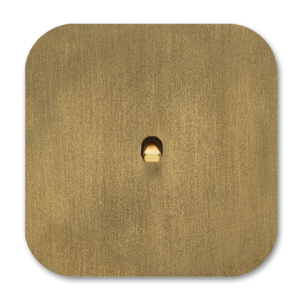 Toggle switch metal in old gold 1 gang 2 way. Cube Series