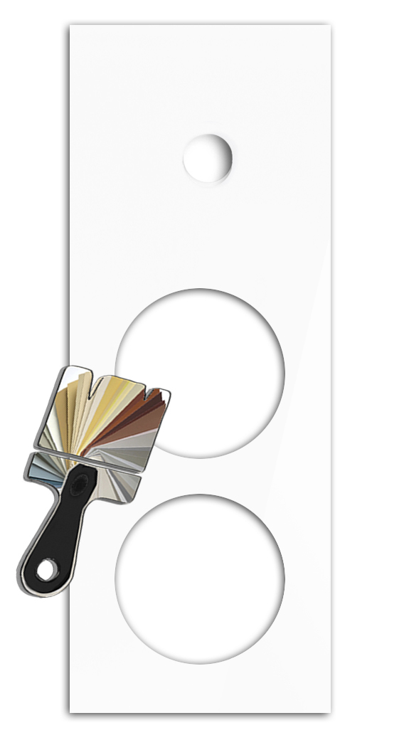 YORK Farrow & Ball Colour Glass-Effect 1-Gang Cover Plate with 2 Round Cut-Outs by ROHDE+ROHDE