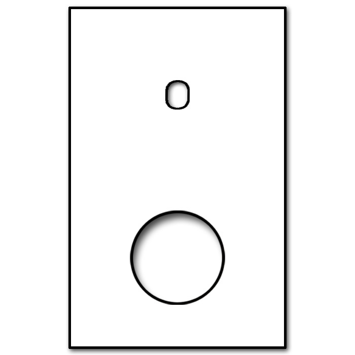 Schalter-Frontblende Metall matt Weiß 1-fach + 1 Ausschnitt. Vectis Square series