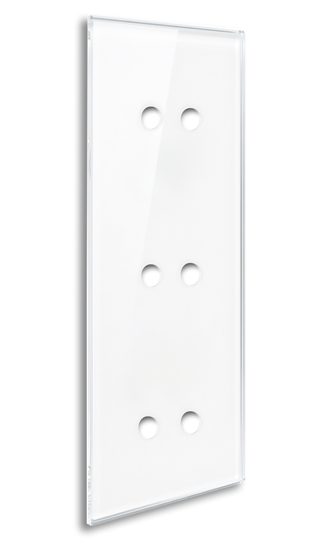 YORK White Glass-Effect 6-Gang Cover Plate by ROHDE+ROHDE