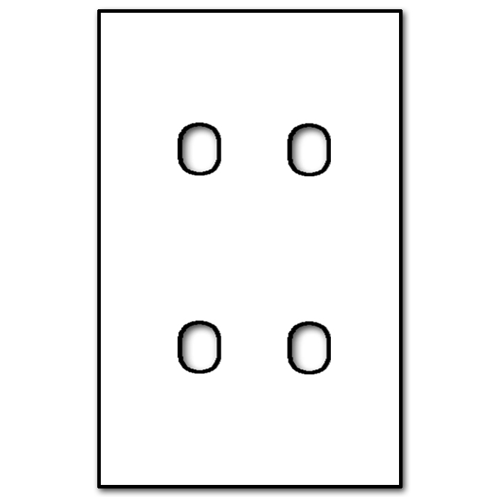 Schalter-Frontblende Metall matt Weiß 4-fach.Vectis Square series