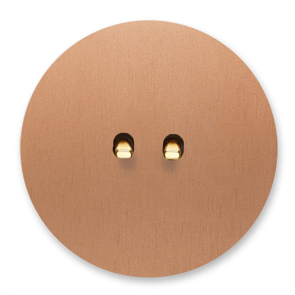 Kipphebel-Lichtschalter Metall Kupfer Gold 2-fach. Round Series