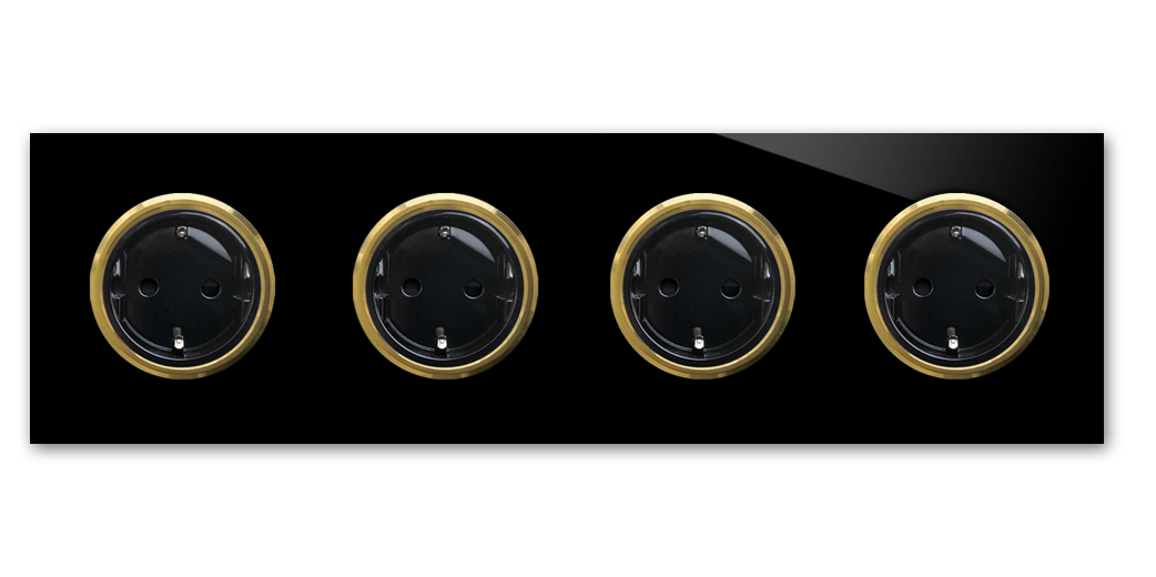 Design socket outlet in glass look. MAXIM