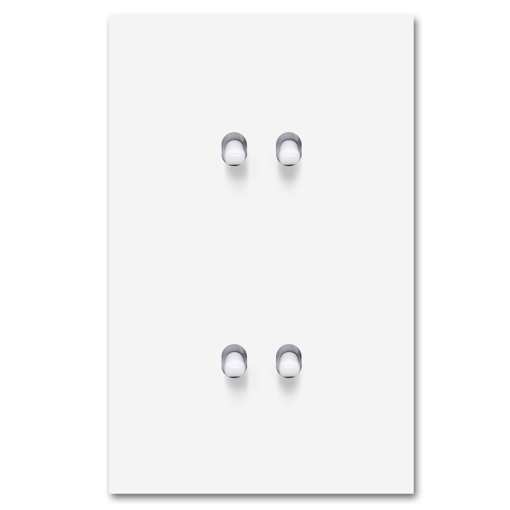 Retro toggle switch metal matte white 4 gang Square Series