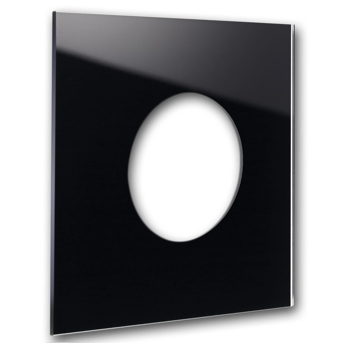 Rahmen MAXIM 1-fach in Schwarz mit rundem Ausschnitt. ROHDE+ROHDE