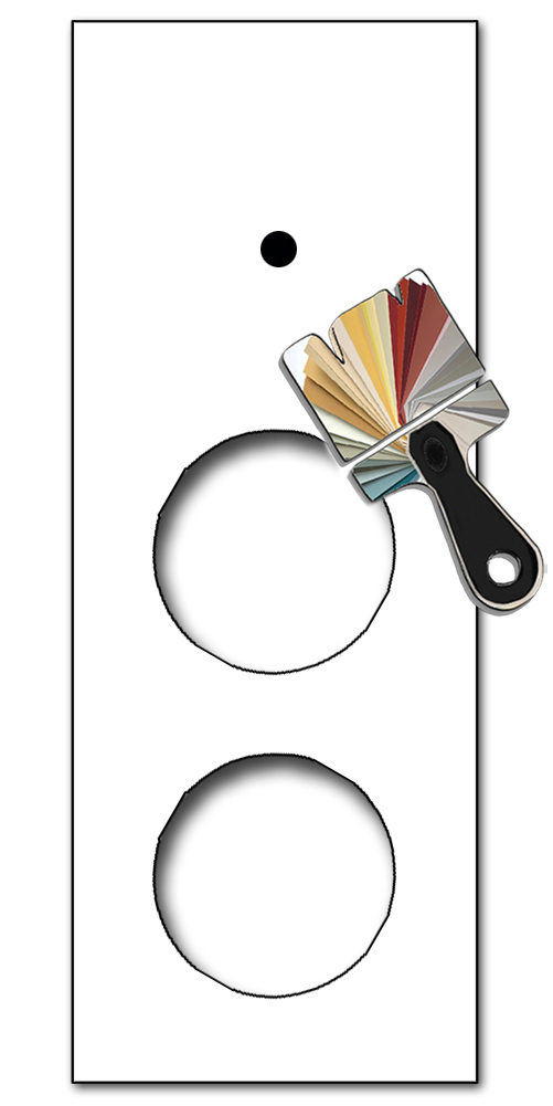 YORK Farrow & Ball Colour Glass-Effect 1-Gang Cover Plate with 2 Round Cut-Outs by ROHDE+ROHDE