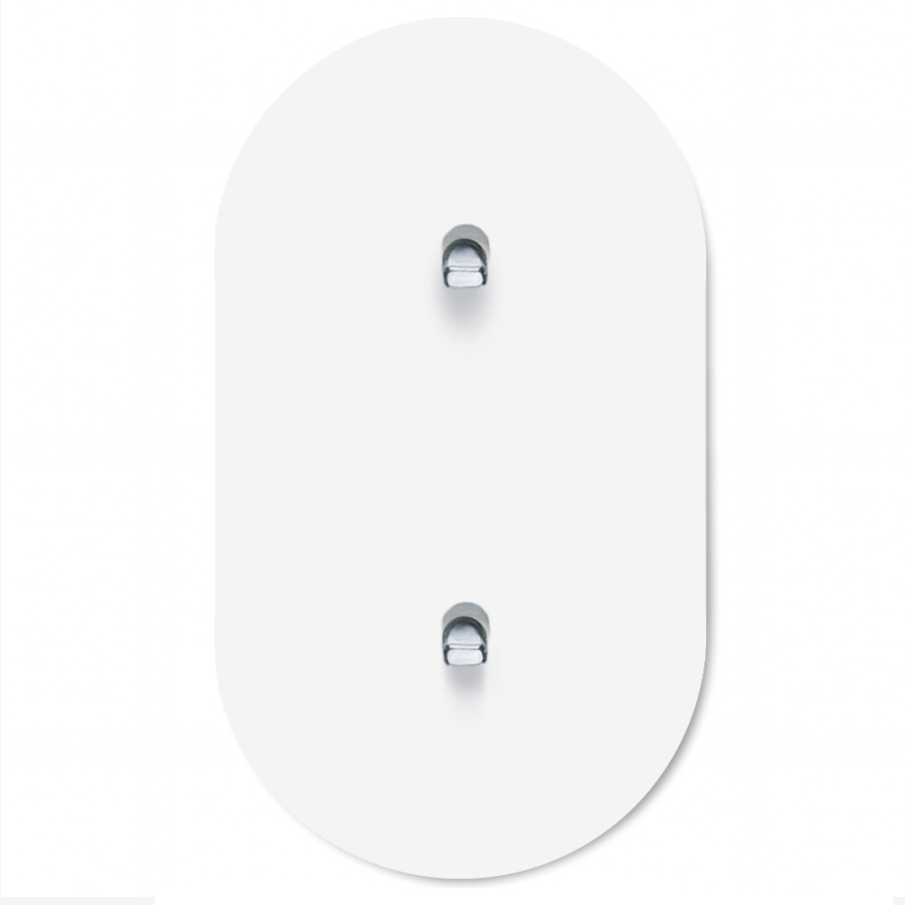 Runder Lichtschalter Metall Retro matt weiß silber 2-fach vertikal