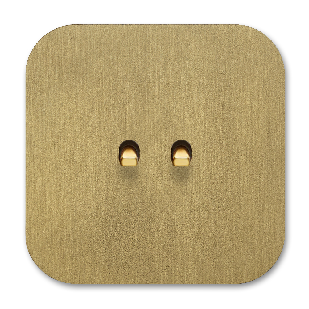 Kipphebel-Lichtschalter Metall Old Gold 2-fach. Cube Series