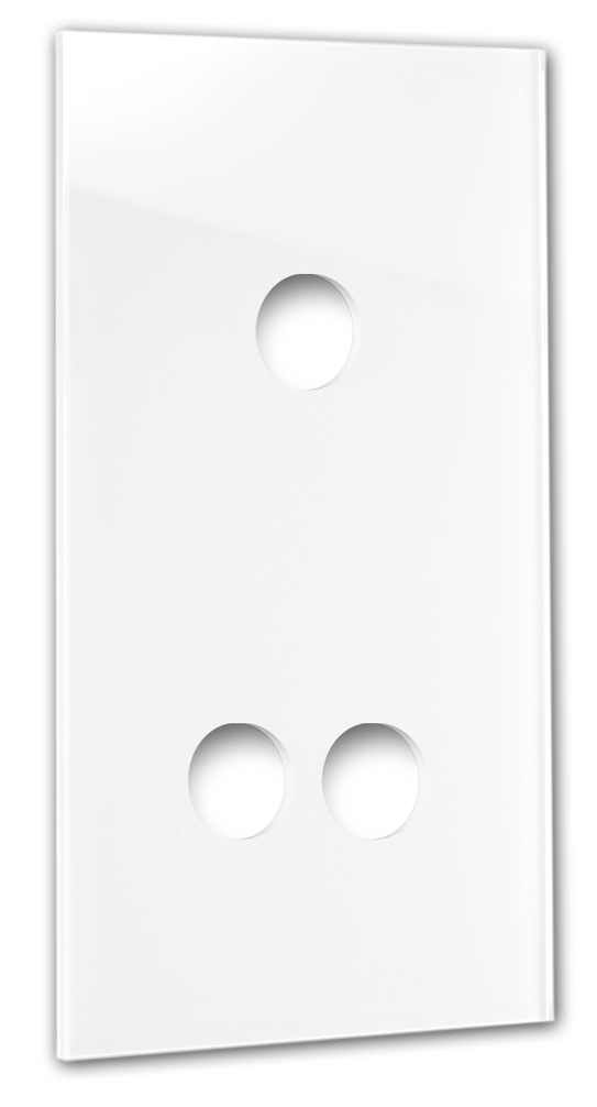 Retroschalter-Blende CAMBRIDGE - Glas-Optik 3-fach in Weiß.