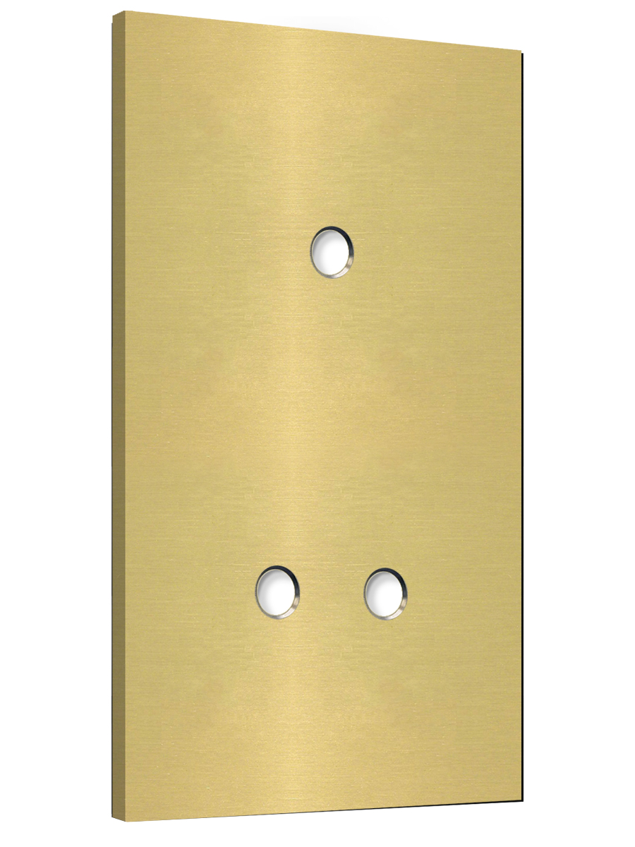 Retro toggle switch cover NINA 3-way brass brushed metal. CJC Systems