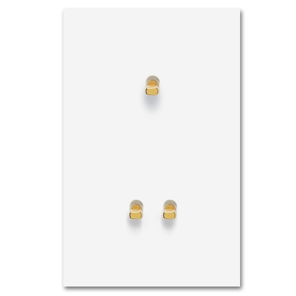 Kipphebel-Lichtschalter Metall matt Weiß Gold 3-fach. Square Series