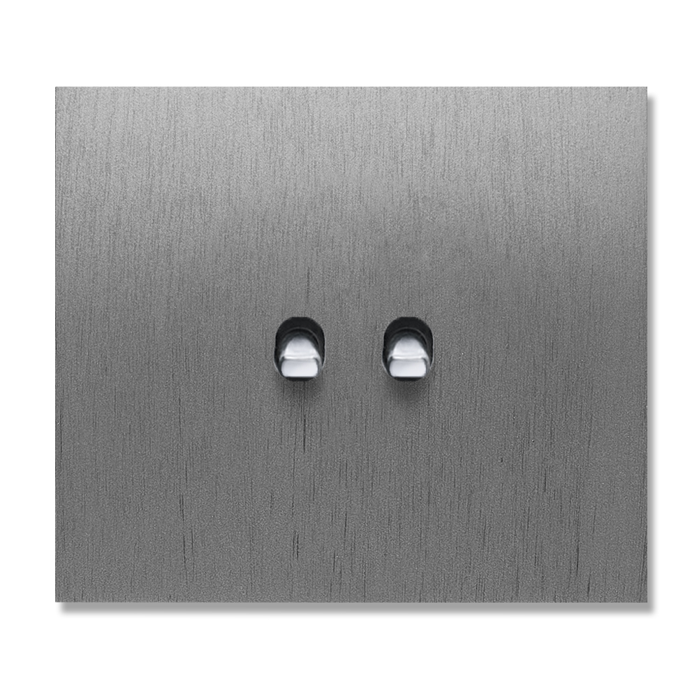 Kipphebel-Lichtschalter Metall Titanium Schwarz 2-fach. Square Series