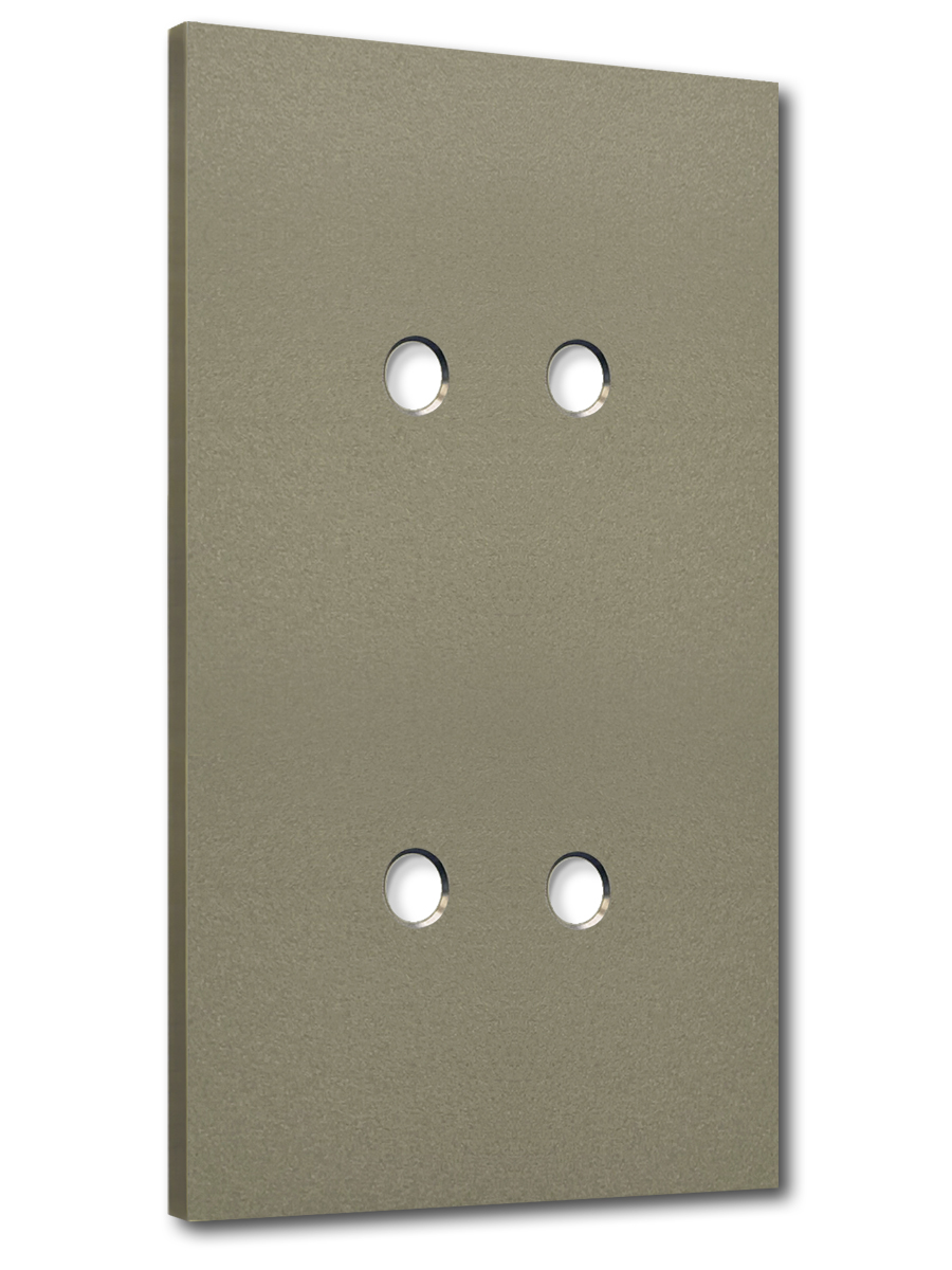 Retro-Kippschalter-Blende NINA 4-fach Bronze Metall. CJC Systems