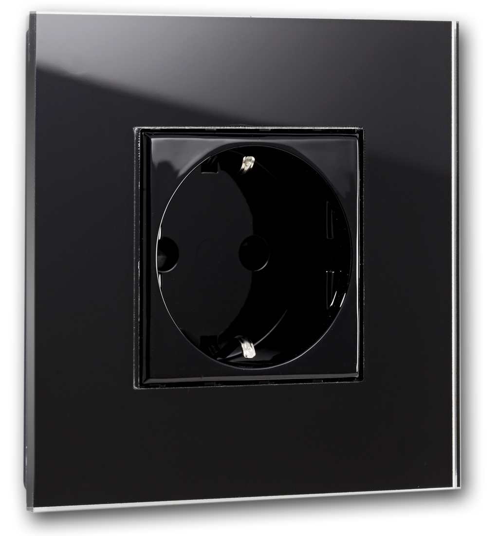 Design socket outlet in glass look. MAXIM