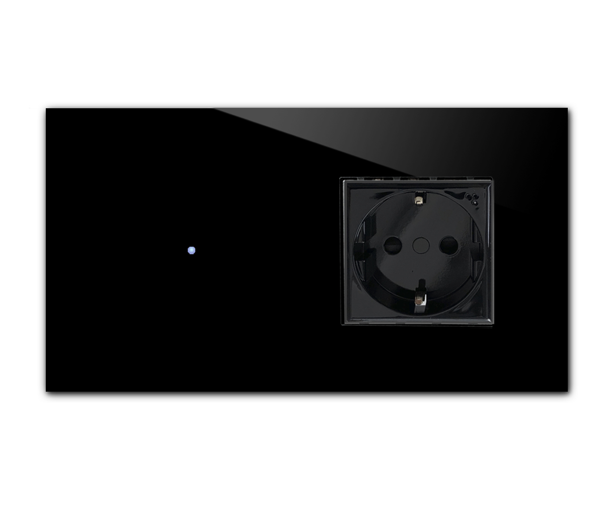 Touchschalter-Steckdosen-Kombination. 230V Glas-Optik. NOVA