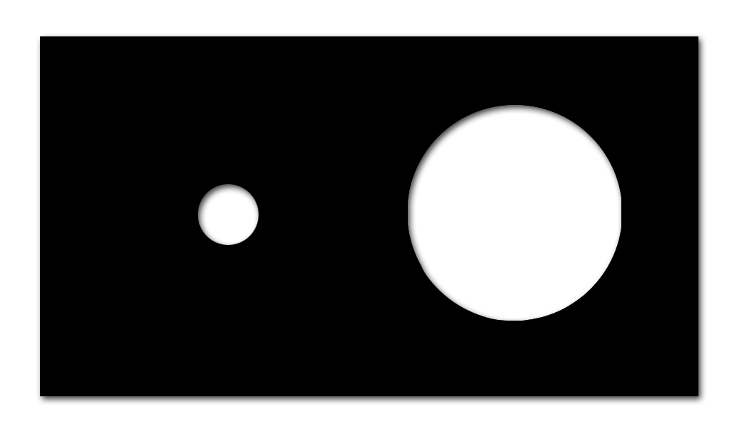 Blende CAMBRIDGE - Glas-Optik 1-fach mit rundem Ausschnitt waagerecht in Schwarz.