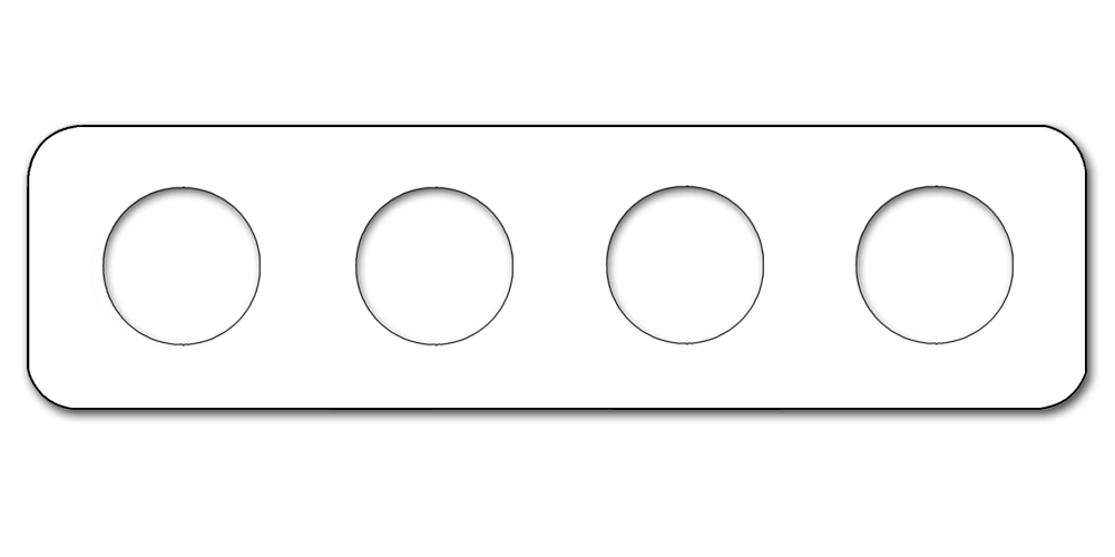 Abgerundeter Steckdosenrahmen Metall. Cube Series.