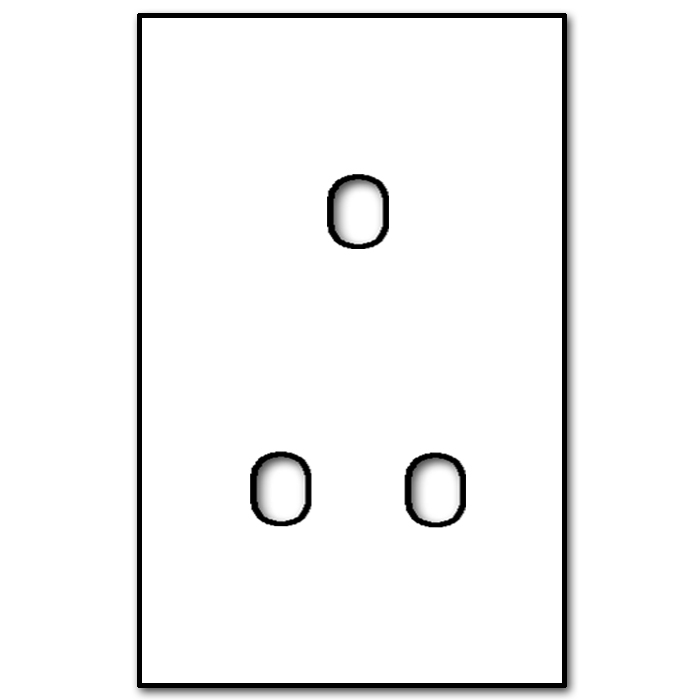 Schalter-Frontblende Metall matt Weiß 3-fach.Vectis Square series