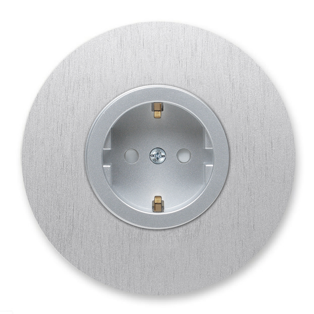 Socket metal in aluminium single 1 gang. Round Series