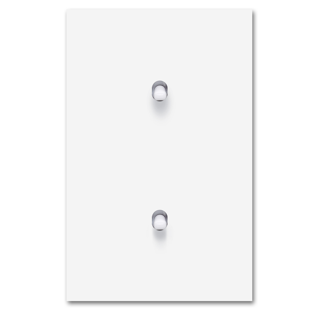 Toggle switch metal matte white 2 gang vertical 2 way. Square Series