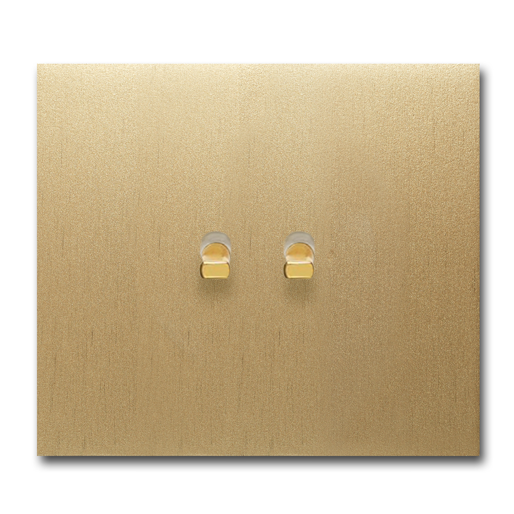 Toggle switch metal in gold 2 gang 2 way. Square Series