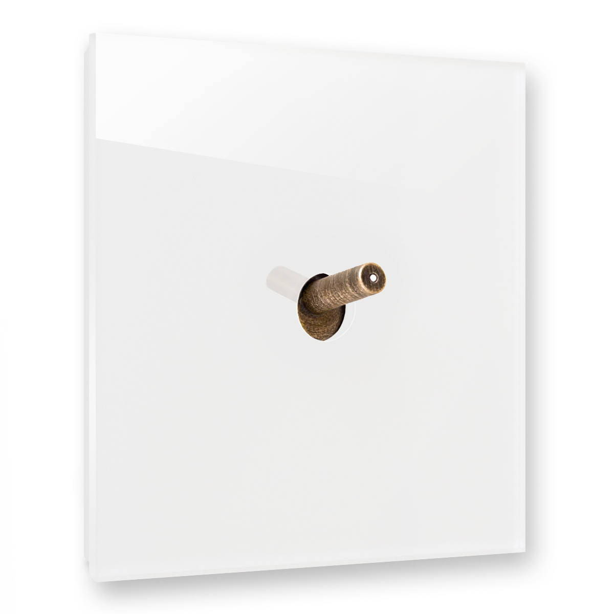 Light switch white 1-gang bronze toggle illuminated glass-effect modern vertical. YORK