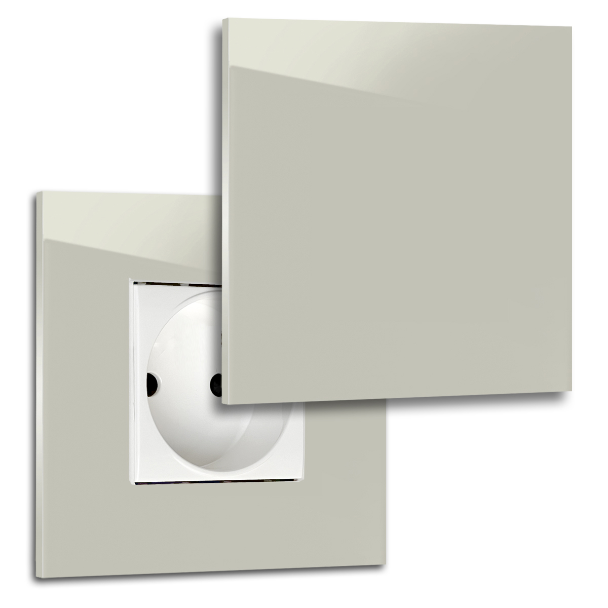 Design-Steckdose 1 fach Farrow 4 old white Glas-Optik 230V Beige