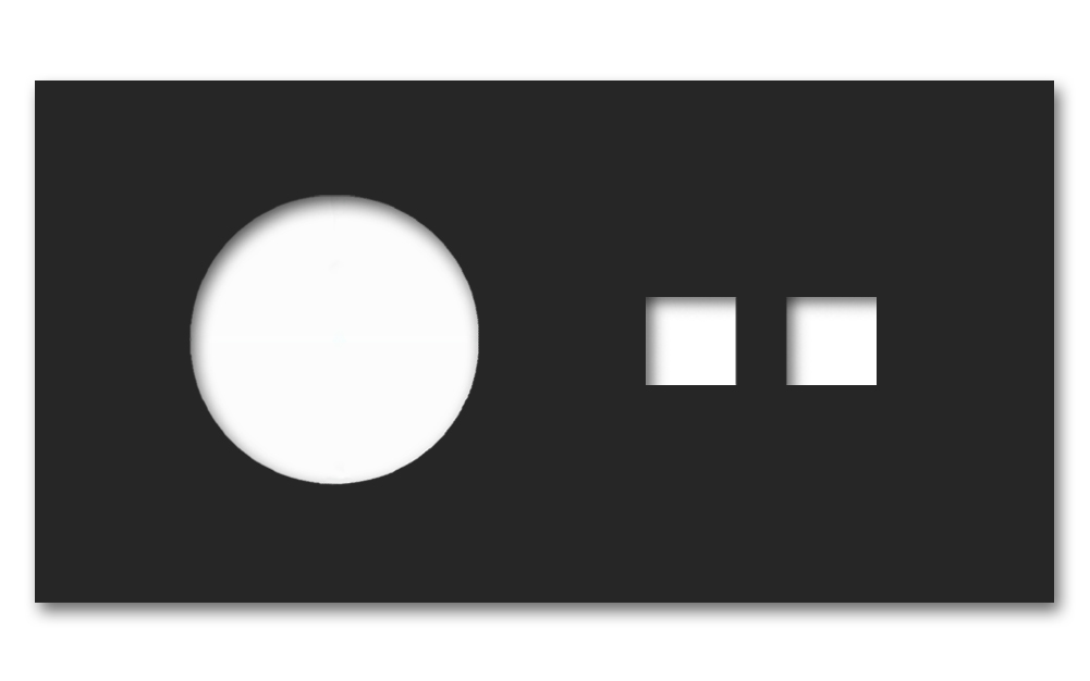 Rahmen Metall schwarz 1 Steckdosenausschnitt 2 Zubehörausschnitte und Keystone holder. Square series