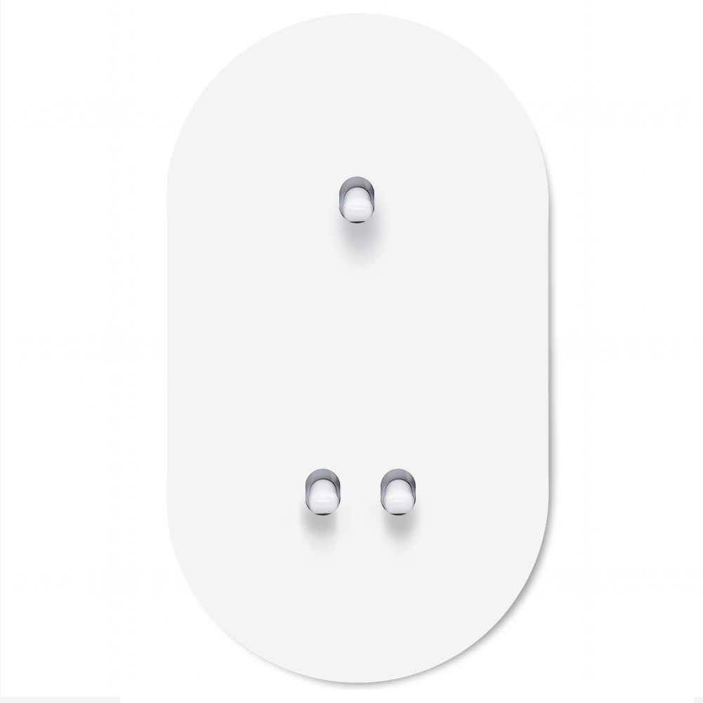 Kipphebel-Lichtschalter Metall matt Weiß 3-fach für 2 Wanddosen. Round Series