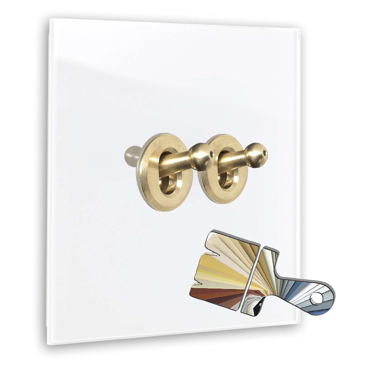 Retro Lichtschalter RAL Farbe Glas-Optik Gold