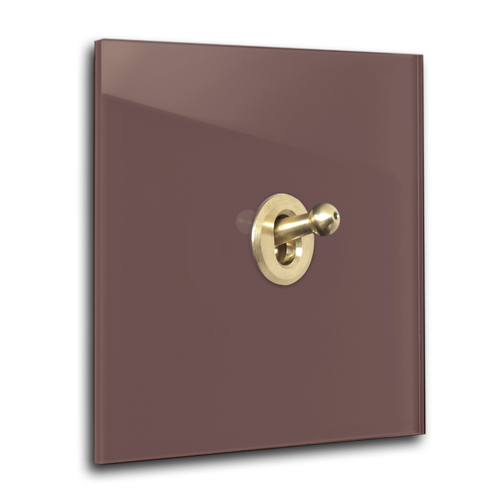 Retro Schalter 1 fach Farrow Ball 43 eating room Glas-Optik 230V Wechsel Rot