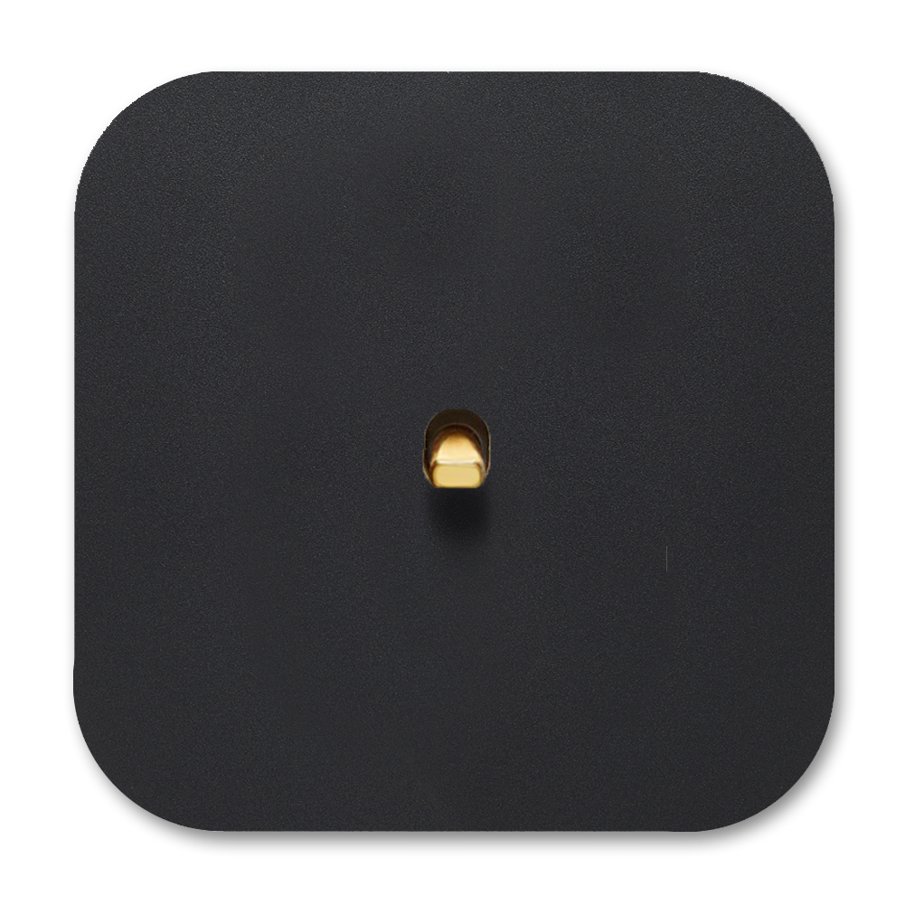 Toggle switch metal matte black gold 1 gang 2 way. Cube Series