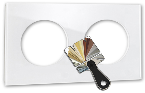 Rahmen MAXIM 2-fach in Farrow & Ball-Farbe mit runden Ausschnitten.