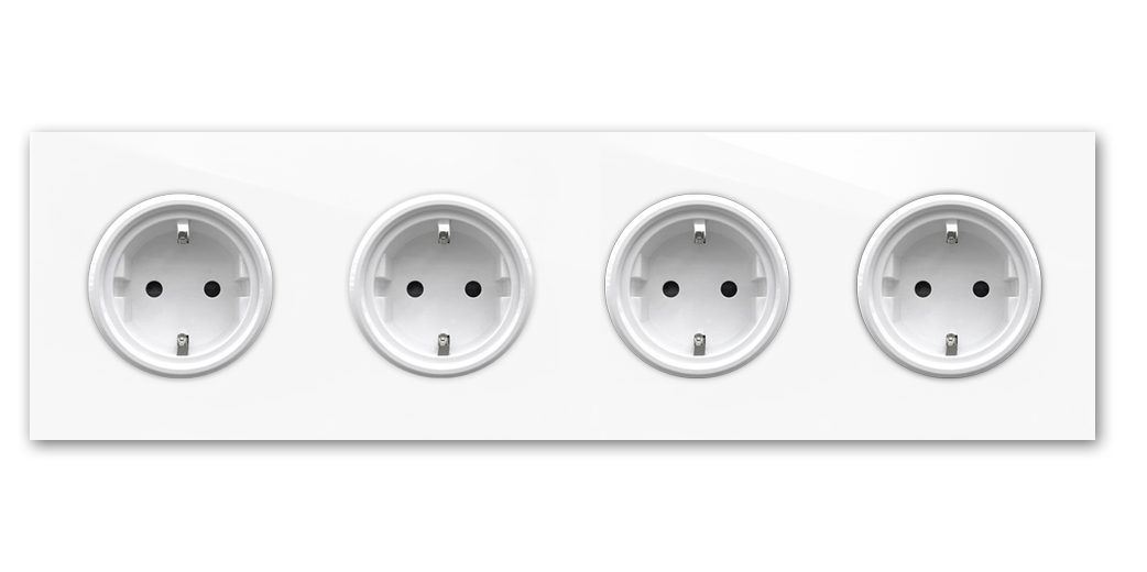 Design socket outlet in glass look. MAXIM