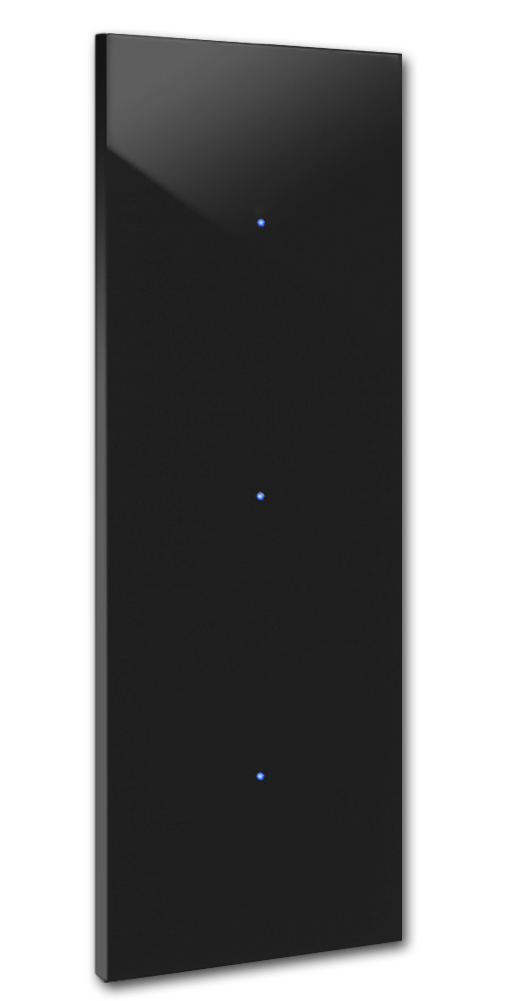 NOVA Touch Ein-AUS-Schalter 3-fach Schwarz. ROHDE+ROHDE