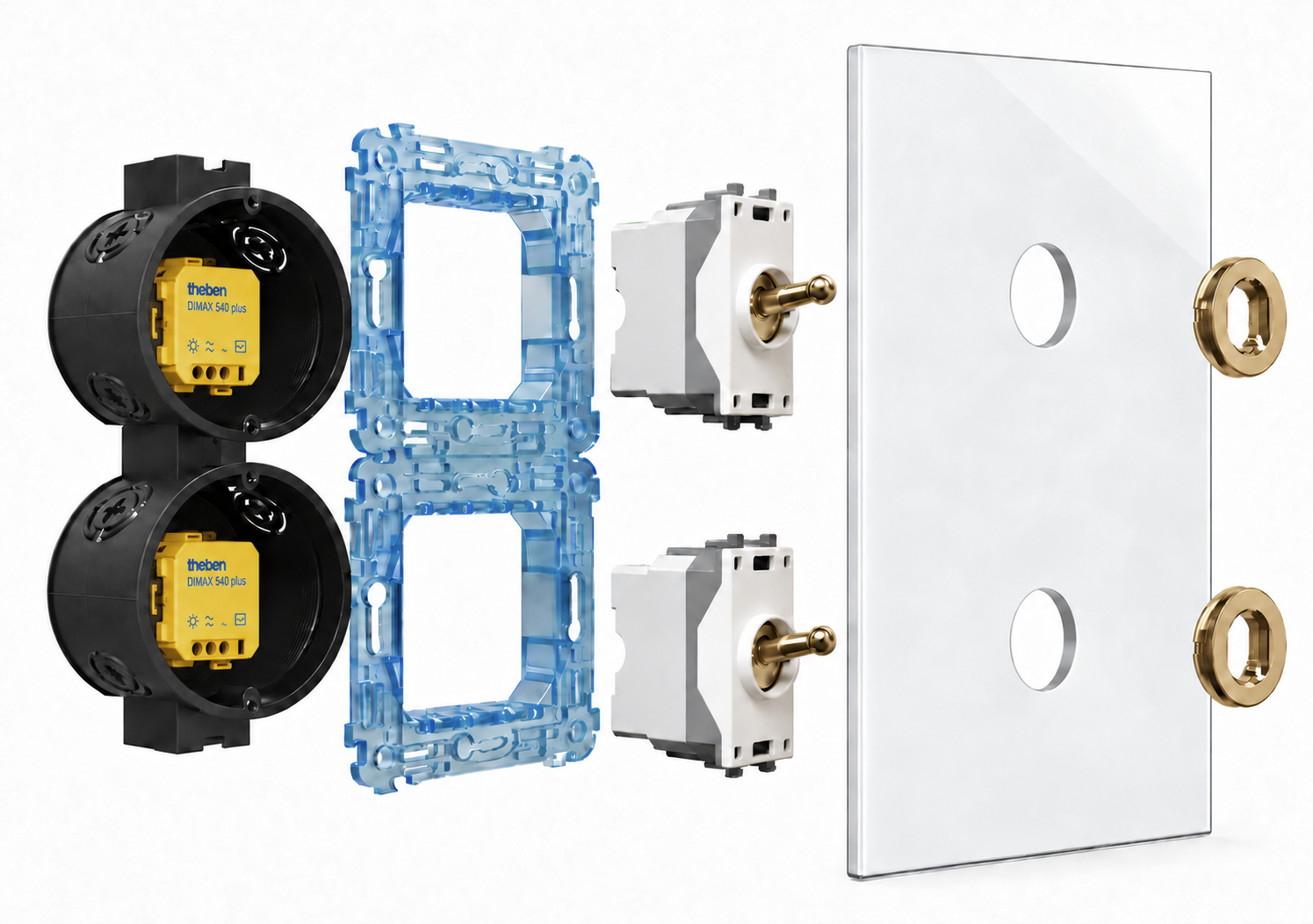 CAMBRIDGE Dimmer Insert with Toggle Lever, Brass.