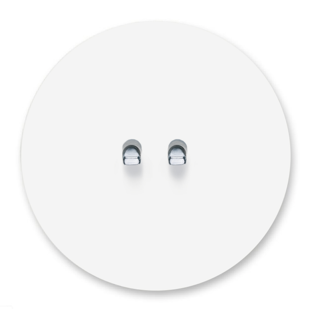 Runder Lichtschalter Metall Retro matt weiß silber 2-fach